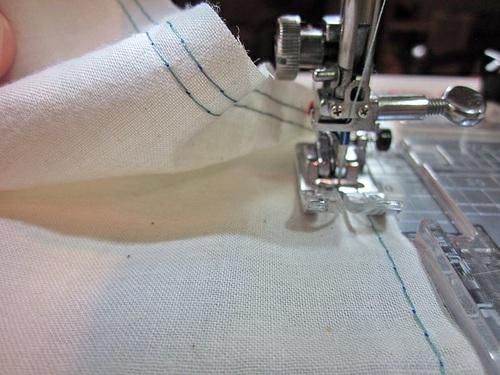 5. With these seams sewn, it s time to actually gather the fabric.