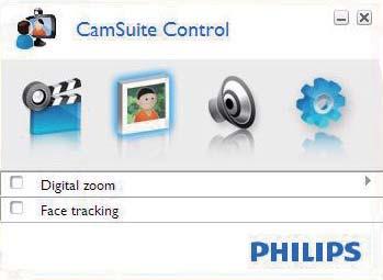 caracteristici asigurate de driverul camerei Web SPZ3000: Setările camerei Web Selectaţi o cameră Web Philips disponibilă