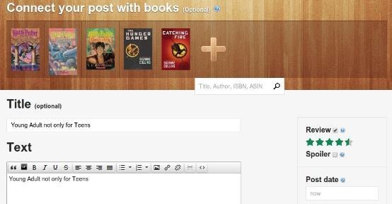 Additionally, you can easily connect your post with books you re writing about.