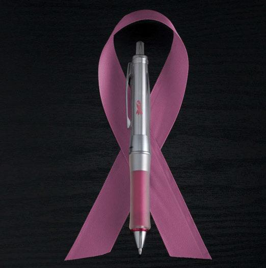 ASI 78110 PPAI 112712 SAGE 53144 BALL POINT PENS Features pink ribbon imprint for support of Breast Cancer Awareness Designed with perfect weight distribution for comfortable, balanced writing