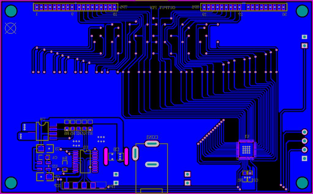 Channels LED Driver Evaluation Board Guide Figure : Board Component Placement Guide -Bottom Layer
