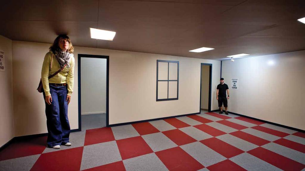 .The Ames Room Not the only one, but definitely the largest of its kind in the world, our Ames Room (also called a Forced Perspective Room) offers you the chance to see an illusion technique used in