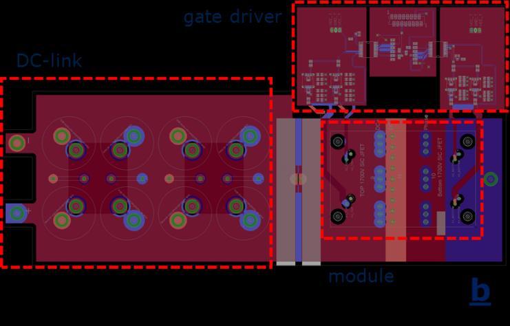 Parasitic inductance in the gates (L G :L 2,L 3 ) and in the DC-Bus; the inductance of the DC-Bus (L ) consists of the inductance in the module (L 10 ), the Shunt (L 9 ), the PCB (L 4 ) and the