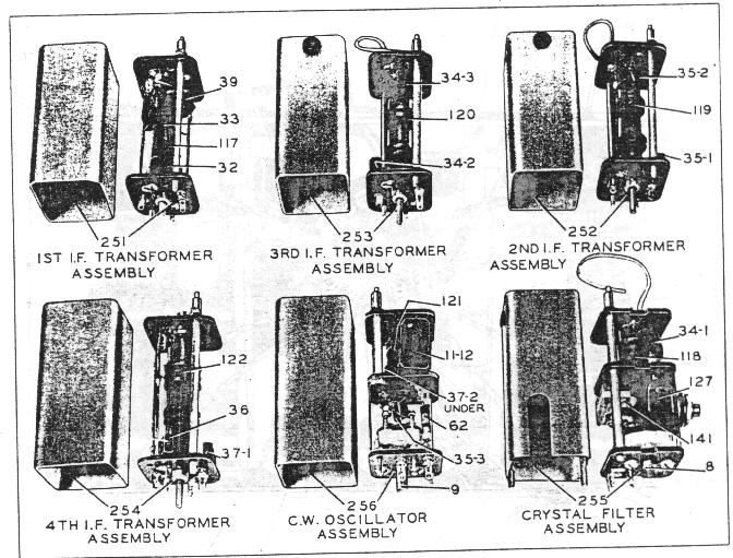 Figure 6-2 I-F Transformers, C-W Oscillator and Crystal Filter Assemblies