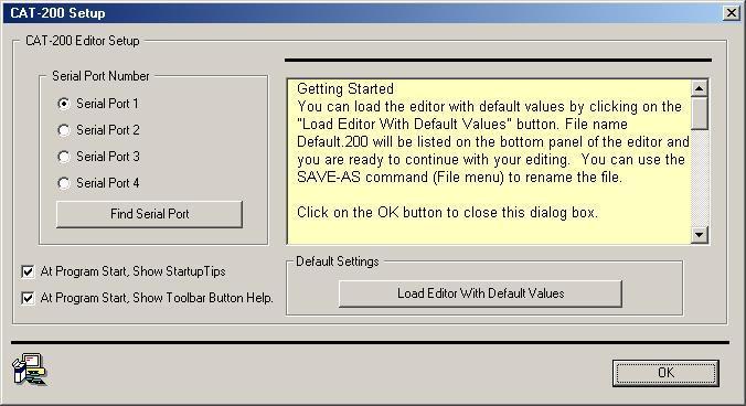 Figure 13-3 Click on the [LOAD EDITOR WITH DEFAULT VALUES] button.