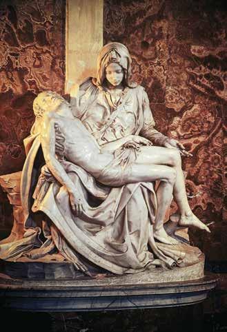 Among his greatest works is this sculpture of the Pieta (right).