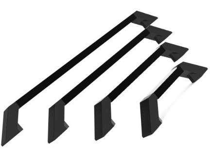 4 BLACK POWDER COATED STEEL GRAB HANDLE CODE 127008 STANDARDS MEASURES L 200mm L 300mm 400mm 500mm Caratteristiche: