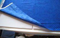 Cover your ironing surface with a non stick appliqué sheet or freezer paper (shiny side facing up). 1. Cut 1 rectangle of outer fabric (B) 7 x14 2. Cut 1 rectangle of outer fabric (B) 2 x 14 3.