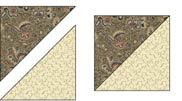 24541 N: Fabric E (navy stripe) Backing Cut (1) 55" x WOF strip. Subcut (1) 28" x 55" rectangle. 24542 EG: Fabric F (cream scroll print) Cut (1) 3⅜" x WOF strip. Subcut (4) 3⅜" squares.