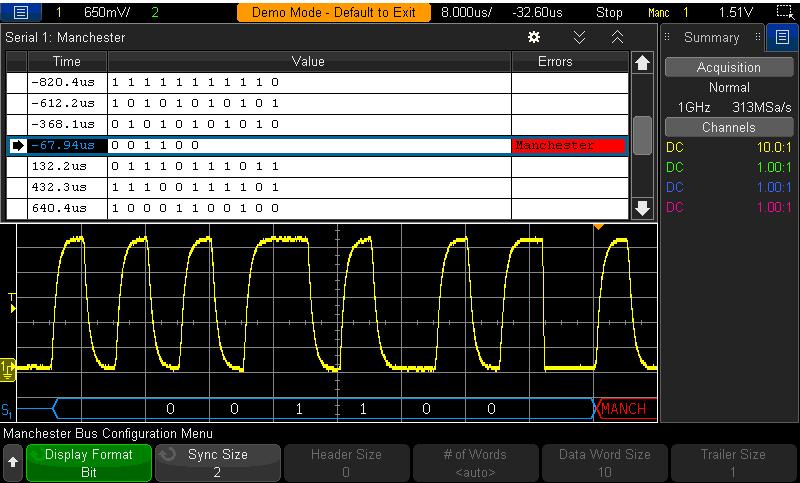 08 Keysight Triggering on and Decoding the PSI5 Sensor Serial Bus - Application Note Triggering on PSI5 (Continued) Figure 8 illustrates the scope triggering on the Manchester error while decoding in
