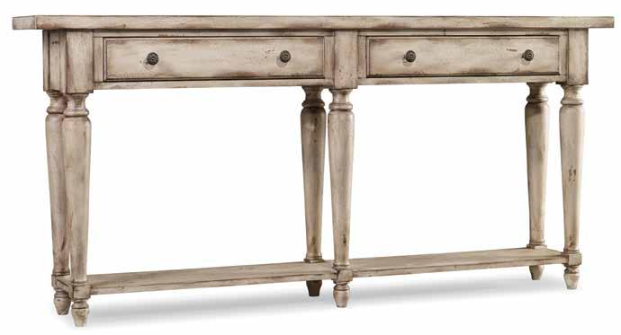 Two Drawer Thin Console 72W x 12D x 34H (183 x 30 x 86