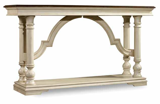 and gold gallery rail 40W x 17D x 39 1/4H (102 x 43 x