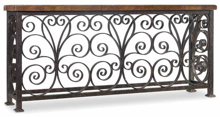 5373-85001 Thin Metal Console Metal with Marble