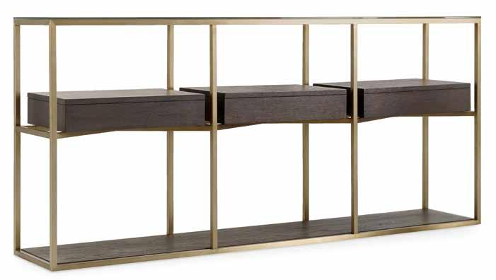 1600-85004-DKW Curata Console Table Glass top, three