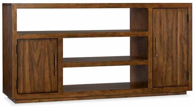 5362-85001 Hall Console Three top drawers, two bottom drawer, robus leather applied to drawer fronts, one fixed shelf 64W x 16D