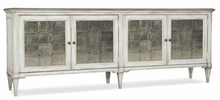ventilated back panel 88W x 19D x 36 1/2H (224 x 48 x 93 cm) 5700-85001 Vintage West Storage Credenza Four drawers, drop-front