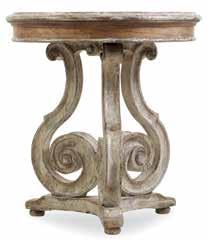 Scroll Accent Table  x 28H (66 x 71 cm)