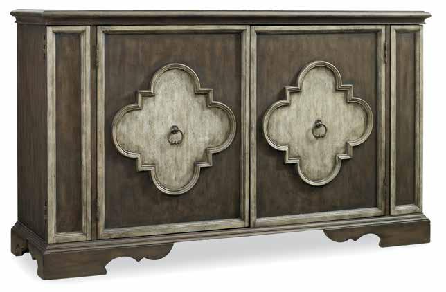 5103-85001 Two Tone Credenza One adjustable shelf & one tray drawer behind each of the