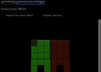 2) Open up the Grass Land Tileset. 3) As you'd expect, an editor pops up in a new tab. This time, it's the Tileset Editor.