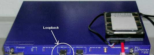 Figure 4: Appropriate Test Setup: Signals are sent over a single cable and the cable is a minimum length, and the setup uses a loopback for looping signals If looping a signal through a piece of test