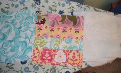 Take the four 8 x 8 fabric pieces you already cut and then cut four 8 x 8 pieces for facing from the coordinating fabric.
