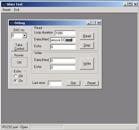 Figure 99: Max current Acquisition manager Debug Clicking on Debug displays the dialog box shown in Figure 99.
