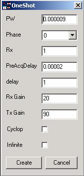 Windows and Dialog Boxes Automated Analysis Figure 74:Event Table Screen with Pulldown Pulse Menu One Shot this selection permits you to load the event table with a set of default parameters as shown