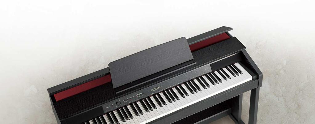 appearance. Casio designed all three models with meticulous attention to overall sound and to the keyboard, both of which are fundamental to piano performance.