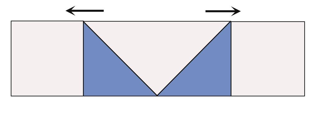 Sew matching units to both sides of a matching blue square. Press toward the square.