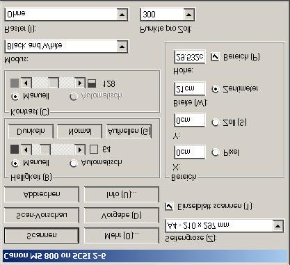 3. General settings of the MfScan Scansoftware 3.