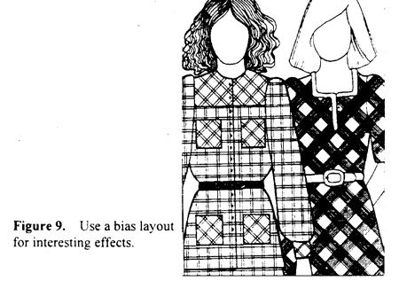 one-piece and two-piece outfits. When planning the layout for a suit, be sure that the plaid of the skirt or slacks matches along with the jacket hemline.