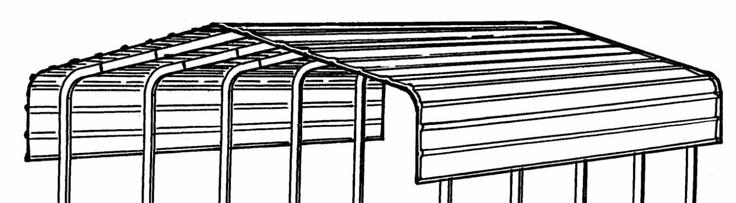INSTALLING VINYL EDGE TRIM ON A CARPORT: Install vinyl edge trim on front, back and side edges of sheet metal panels. Start at one corner and push the trim securely over the sheet metal edge.