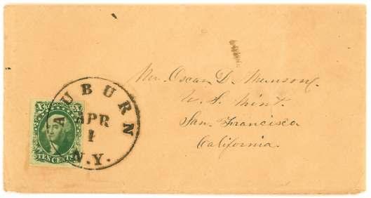 the postal rate for a single letter sent over 3,000 miles at ten cents.