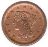 1851-1 Drop Rate United States Large Cent 11 June 1852 Madison, Wisconsin local usage 1 rate prepaid