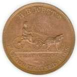 1854-1 Swarts Local Post Merchant Token 1 September 1854 New York City local post service by Swarts Dispatch