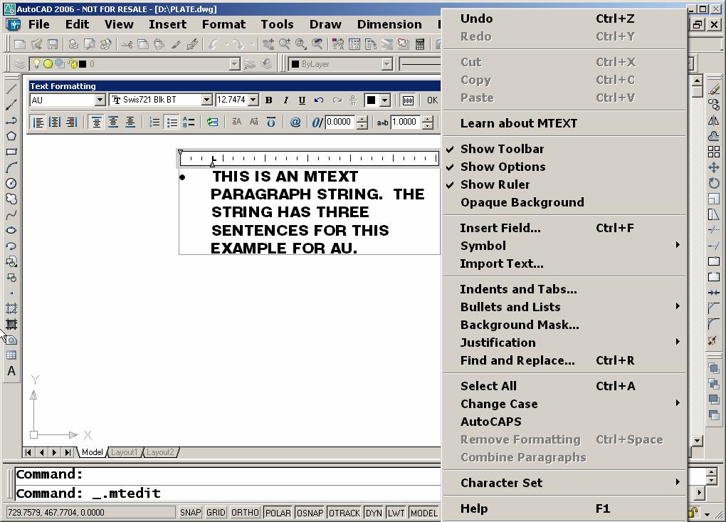 The user has many new tools and the ability to pan and zoom in the drawing when the MTEXT editor is present.