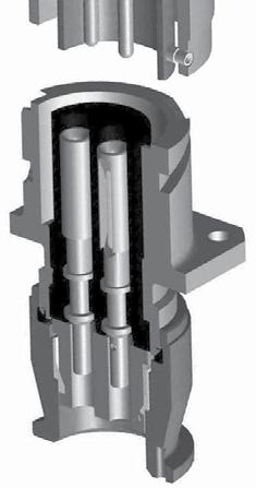 CONNECTOR CONTCTS Contact Retention System Insert ITS Series Example Wall Mount Receptacle Insert Socket Contact ITS Series Example Straight Plug Pin Contact Insert (Rubber Compound) Contact (Copper