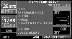 TCAD Setup Page The Ryan TCAD Setup Page is accessed from the Traffic Page. The TCAD Setup Page allows you to configure traffic data.