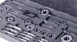 Tap & Die Sets Tap & Die Sets in Hardwood Boxes S32 Series Tap & Die Sets 1/4-1 Champion 32 piece tap & die sets contain the following: 1/8 NPT pipe tap; plug taps / round dies: 1/4-20, 5/16-18,
