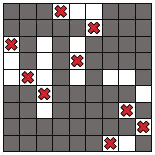 b) (12%) Suppose we are given an n n square grid, some of whose squares are colored black and the rest white.