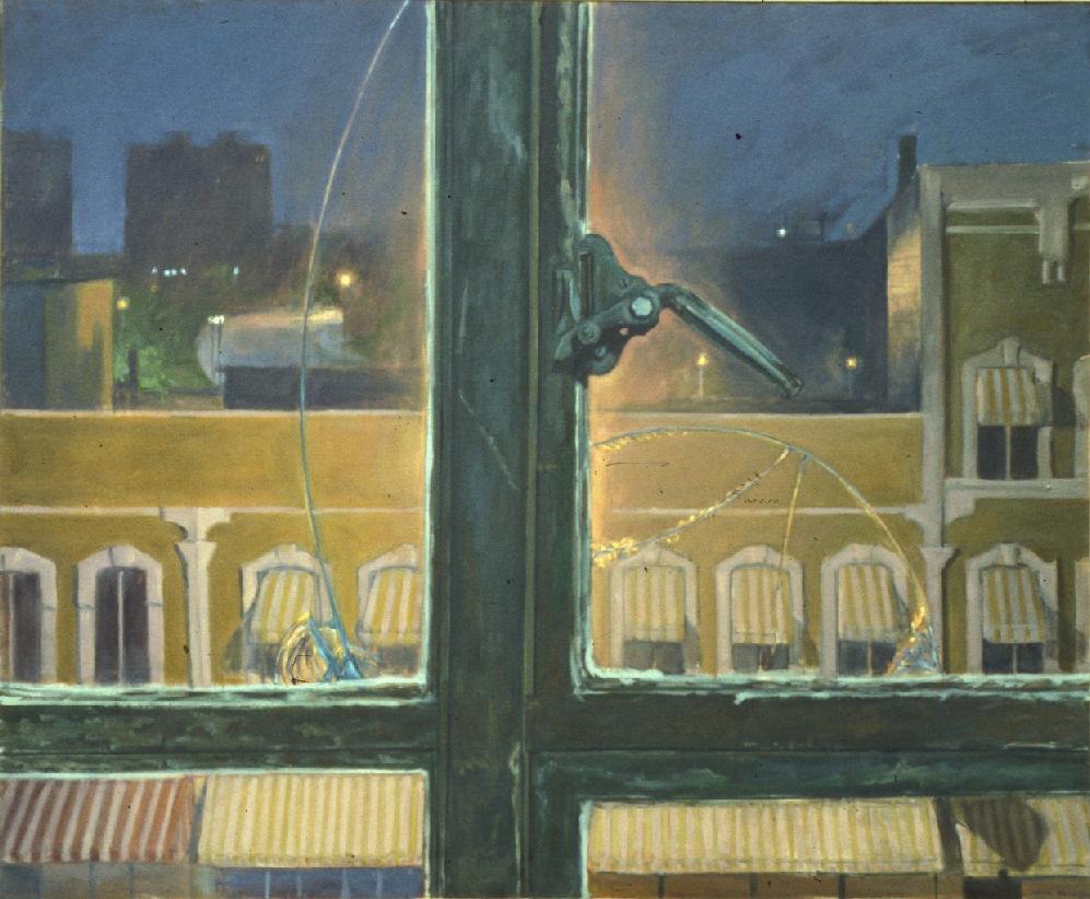 Busy Bee Hardware at Night, 1990, Oil on