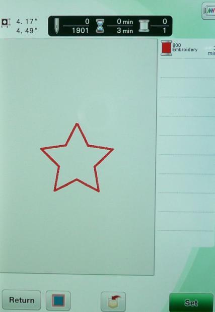 To change the color touch anywhere on the star shape with the stylus or your finger.