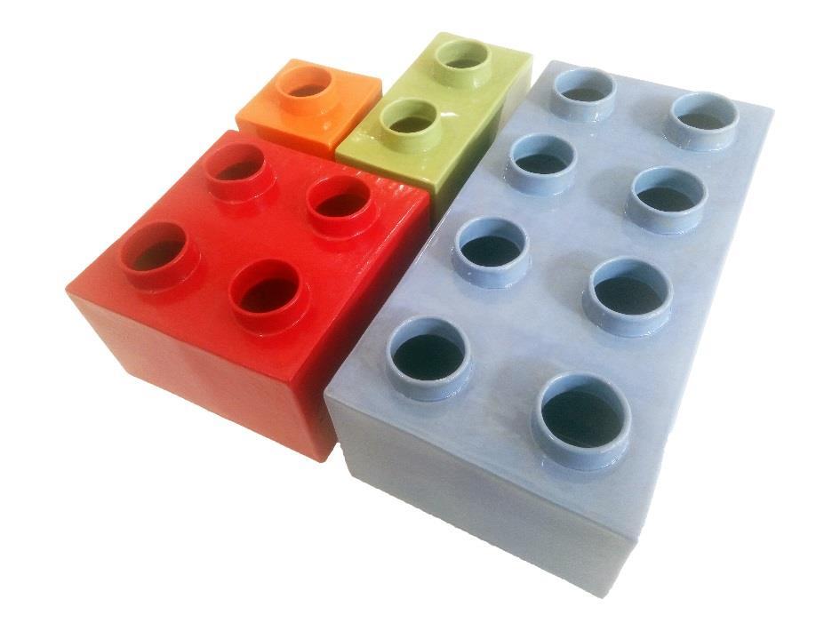 Block 4, 11 x 16 x 16 cm, R 750 Block 8, 11 x 32 x 16 cm, R 1