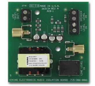 Designed, Manufactured and Supported in the USA PODUCT MANUAL COMMUNICATION & SECUITY SOLUTIONS AIB-1 Audio Isolation Board December 6, 2016 Allows an Isolated Audio Connection Between Two Devices