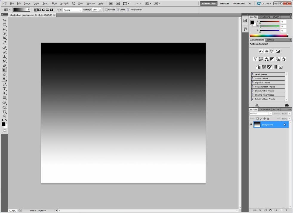 Adobe PhotoShop CS5 Document Setup Page Size Laser Cutter Image Raster