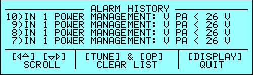 18.3 Alarm History Display Page.