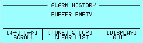 stored alarm messages since the last stack reset. To come back to the Main Display Page (STANDBY mode) all it needed is to press the [DISPLAY] key again.