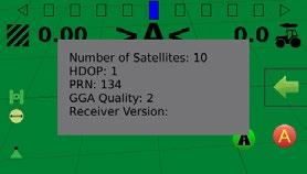 GNSS status Red = no GNSS GPS only Green = DGPS,WAAS/RTK, GLONASS Guidance mode Straight AB guidance Curved AB guidance Circle pivot guidance Last pass guidance No icon = no guidance Matrix 430