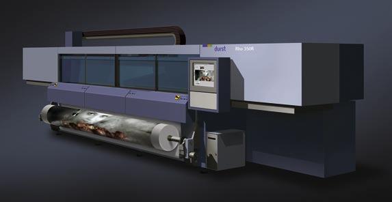 What s good for flat materials works for roll materials, too Based on the Rho concept, there is now a brand-new roll printer, Rho 350R, for use in printing roll materials with a width of up to 3,500