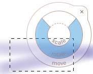 Move, rotate, or scale a selected area Use the Transform Layer puck to move, rotate, and scale content.